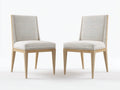 Esszimmerstühle 2er-Set Webstoff und Holz 55 x 48 x 92 cm - Beige - Gepolstertes modernes Design