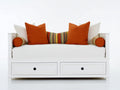 Schlafsofa mit 2 Stauraumschubladen - Holzrahmen und Stoffpolsterung - 200 x 93 x 84 cm - Weiß - Tagesbett im klassischen Landhausstil