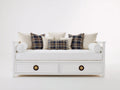 Schlafsofa aus Holz 208 x 98 x 88 cm - Weiß - Tagesbett mit 2 Schubladen im Landhausstil