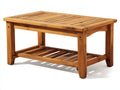 Gartentisch aus Akazienholz 120 x 65 x 55 cm - Naturbraun - Rechteckiges Design mit Ablagefläche