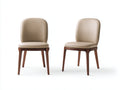 Esszimmerstühle 2er-Set Kunstleder und Holz 54 x 50 x 87 cm - Beige - Gepolstertes modernes Design
