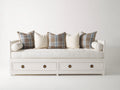 Schlafsofa aus Holz 210 x 100 x 92 cm - Weiß - Mit 2 Schubladen im klassischen Landhausstil