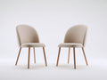 Esszimmerstühle Stoffbezug und Holzgestell 52 x 57 x 82 cm Beige Natur für Esszimmer - Gepolstertes skandinavisches Design
