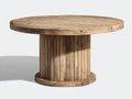 Gartentisch rund - Holzkonstruktion - 130 x 130 x 76 cm - Natur - Säulentisch im rustikalen Design
