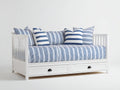 Schlafsofa aus Holz 210 x 100 x 95 cm - Weiß - Für Gästezimmer mit 2 Schubladen im Landhausstil